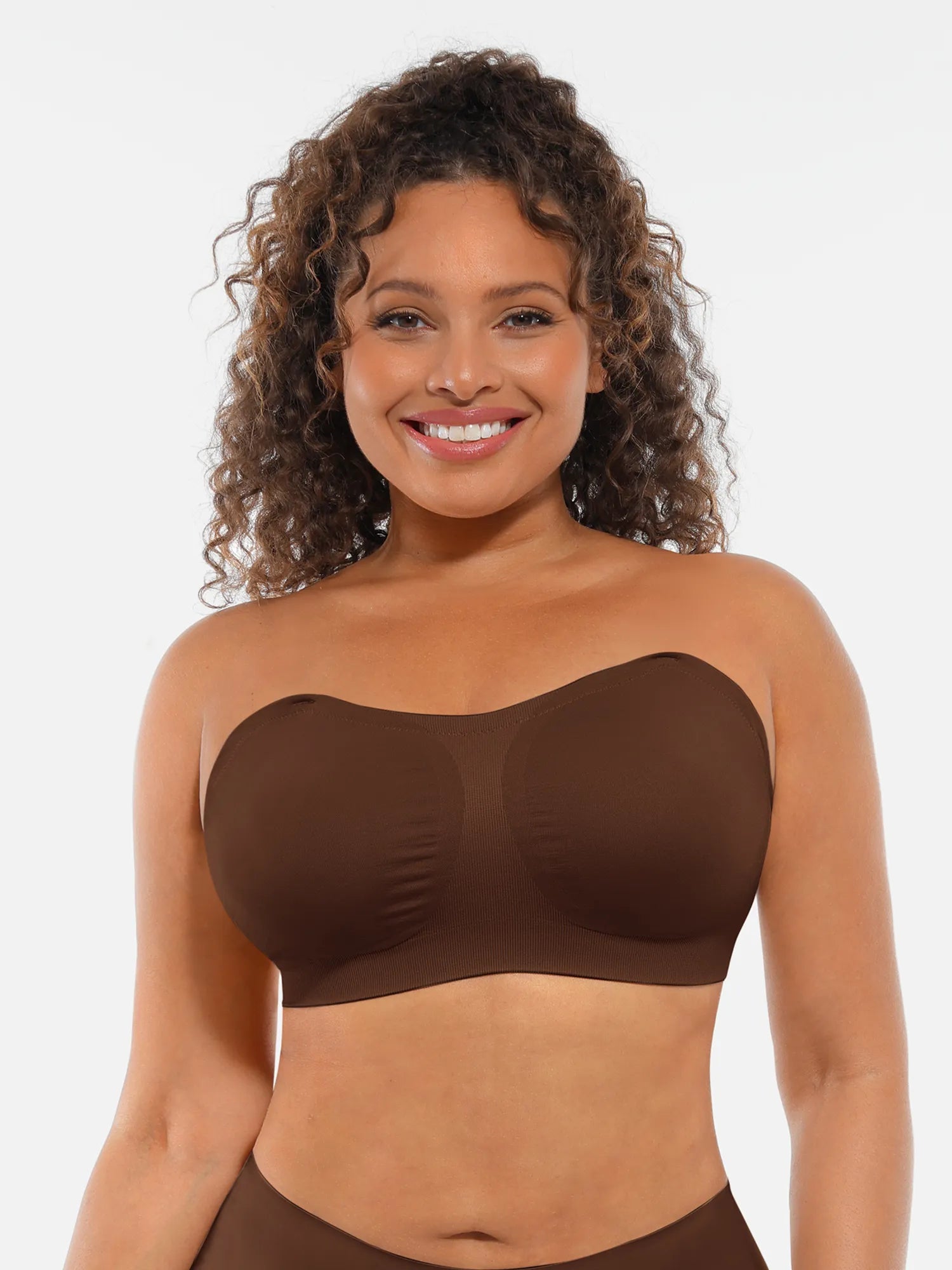 MyCurve Seamless Strapless Anti-Slip Removable Pads Bra