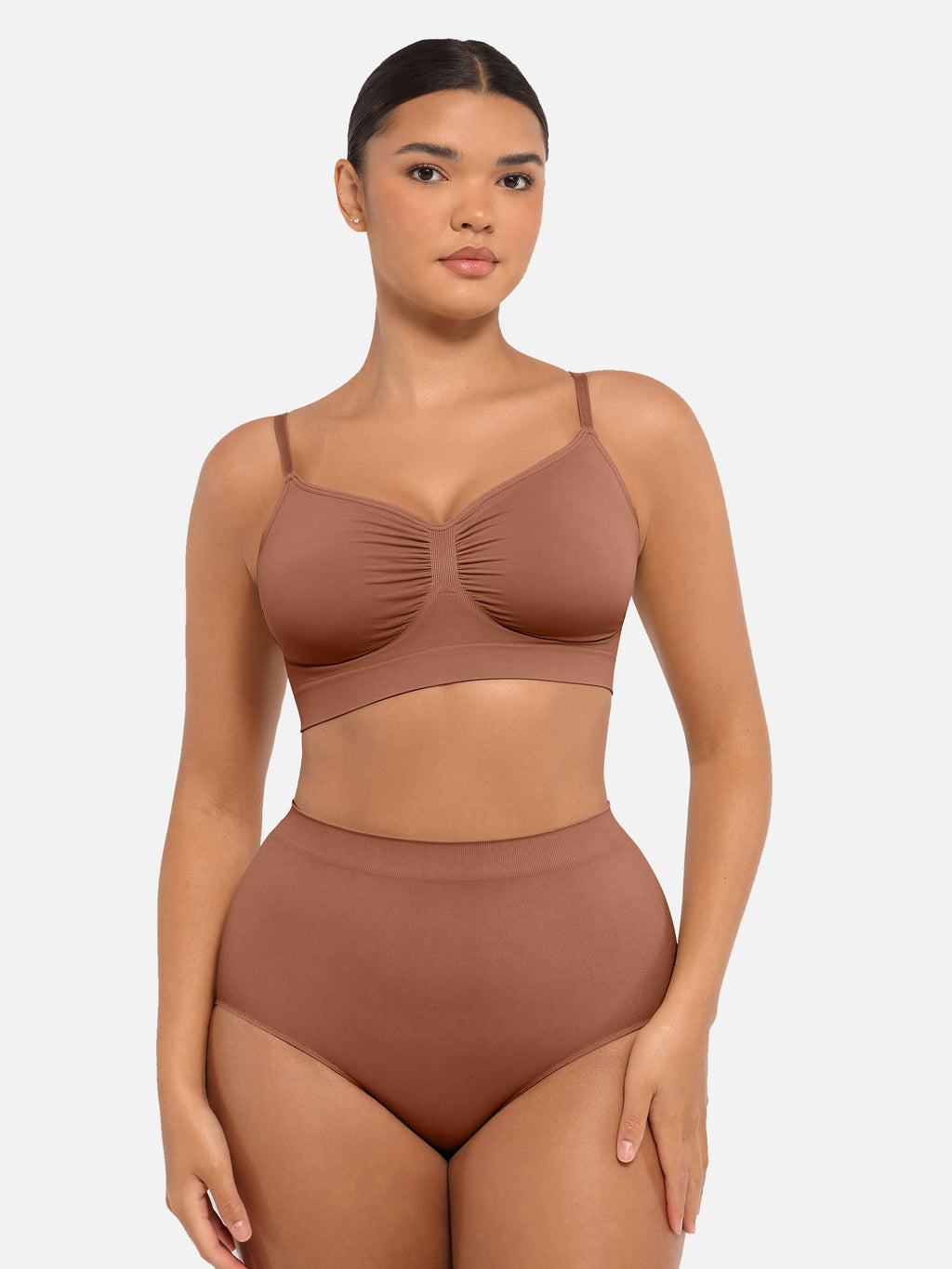 Ensemble MyCurve soutien-gorge sans armatures & culotte gainante taille haute sans coutures