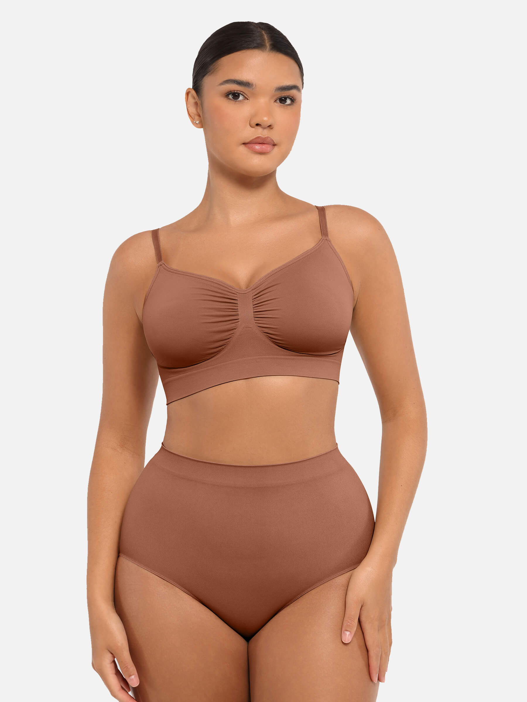 Conjunto de sujetador sin aros y braguita sin costuras con control de abdomen MyCurve