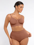 Ensemble MyCurve soutien-gorge sans armatures & culotte gainante taille haute sans coutures