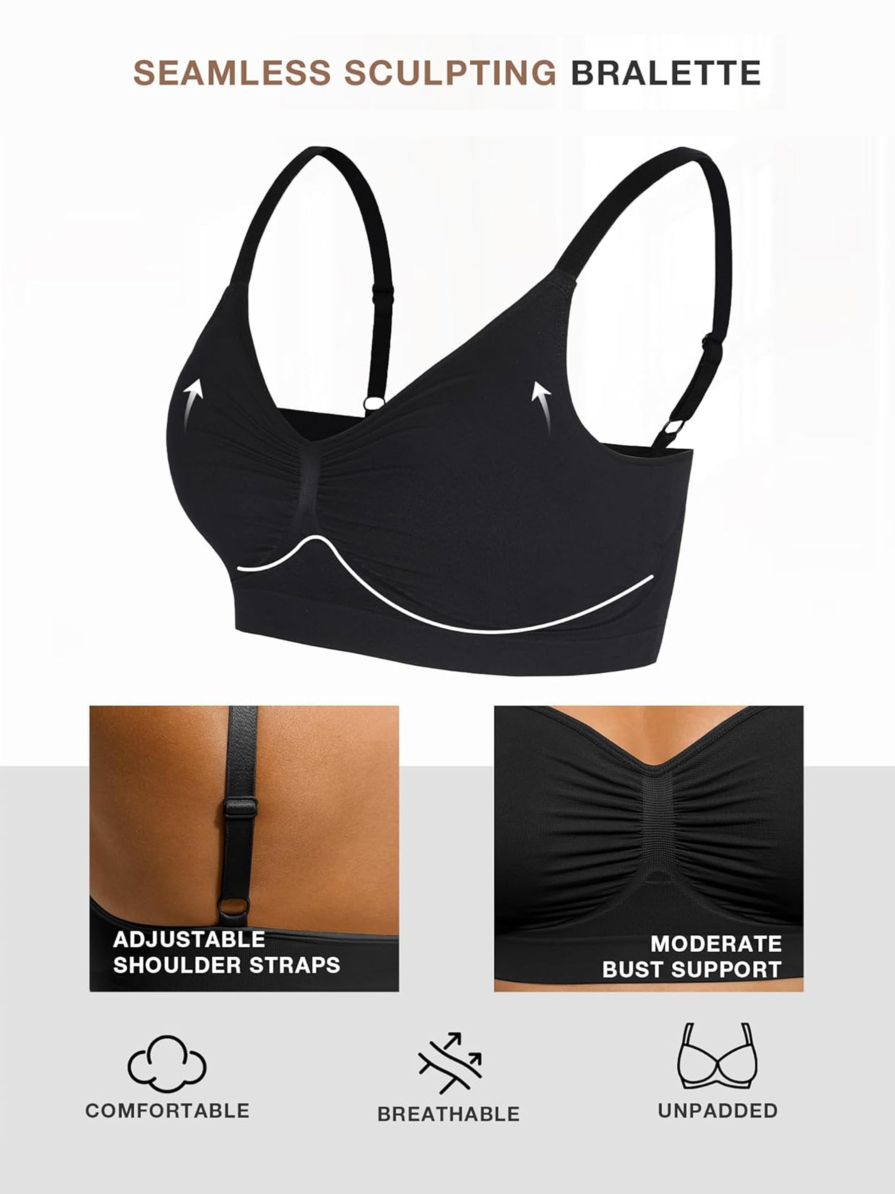 MyCurve 3-Pack Seamless Smooth Wireless Bra Bundle