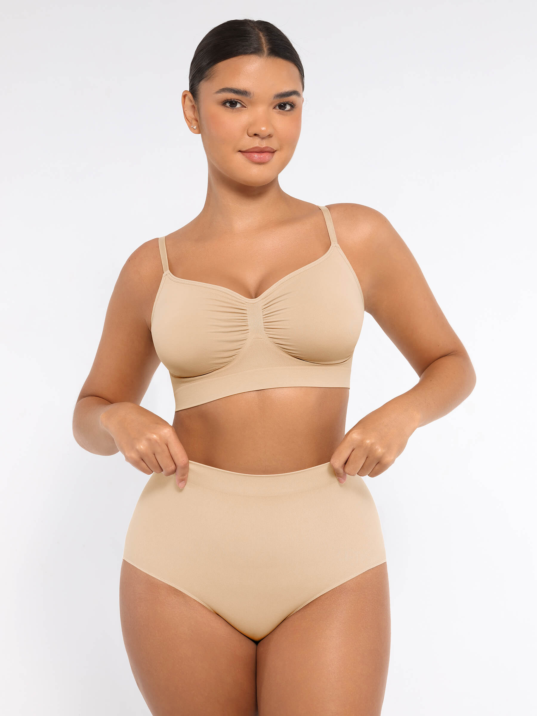 Ensemble MyCurve soutien-gorge sans armatures & culotte gainante taille haute sans coutures
