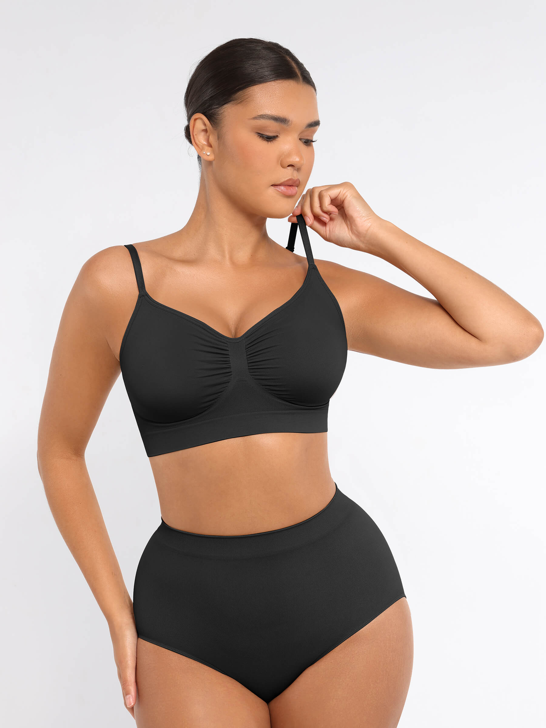 Ensemble MyCurve soutien-gorge sans armatures & culotte gainante taille haute sans coutures