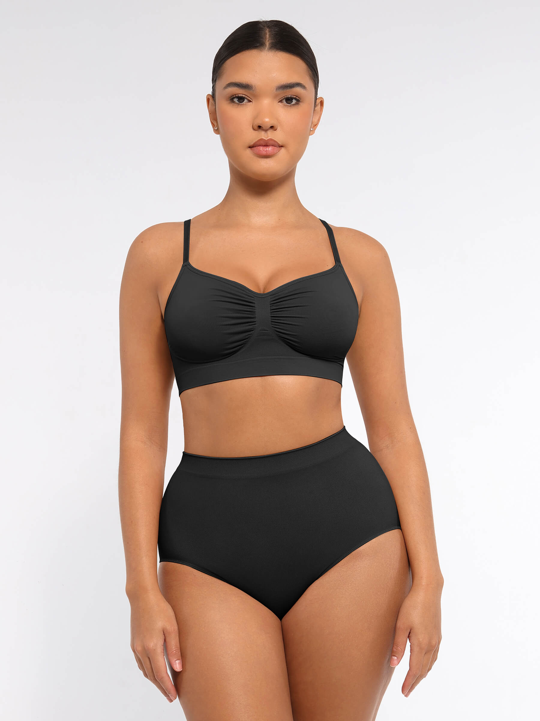 Ensemble MyCurve soutien-gorge sans armatures & culotte gainante taille haute sans coutures