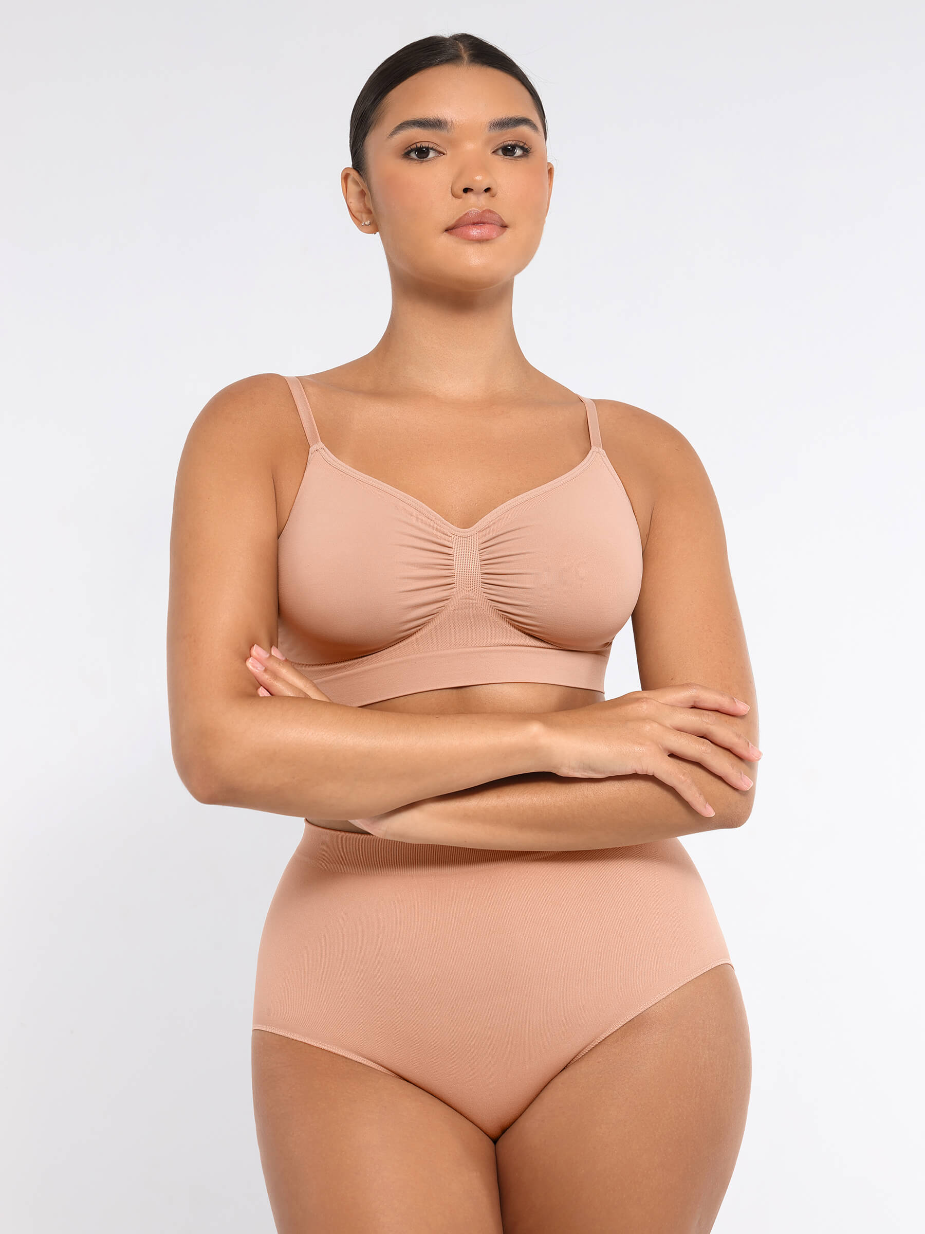 Ensemble MyCurve soutien-gorge sans armatures & culotte gainante taille haute sans coutures