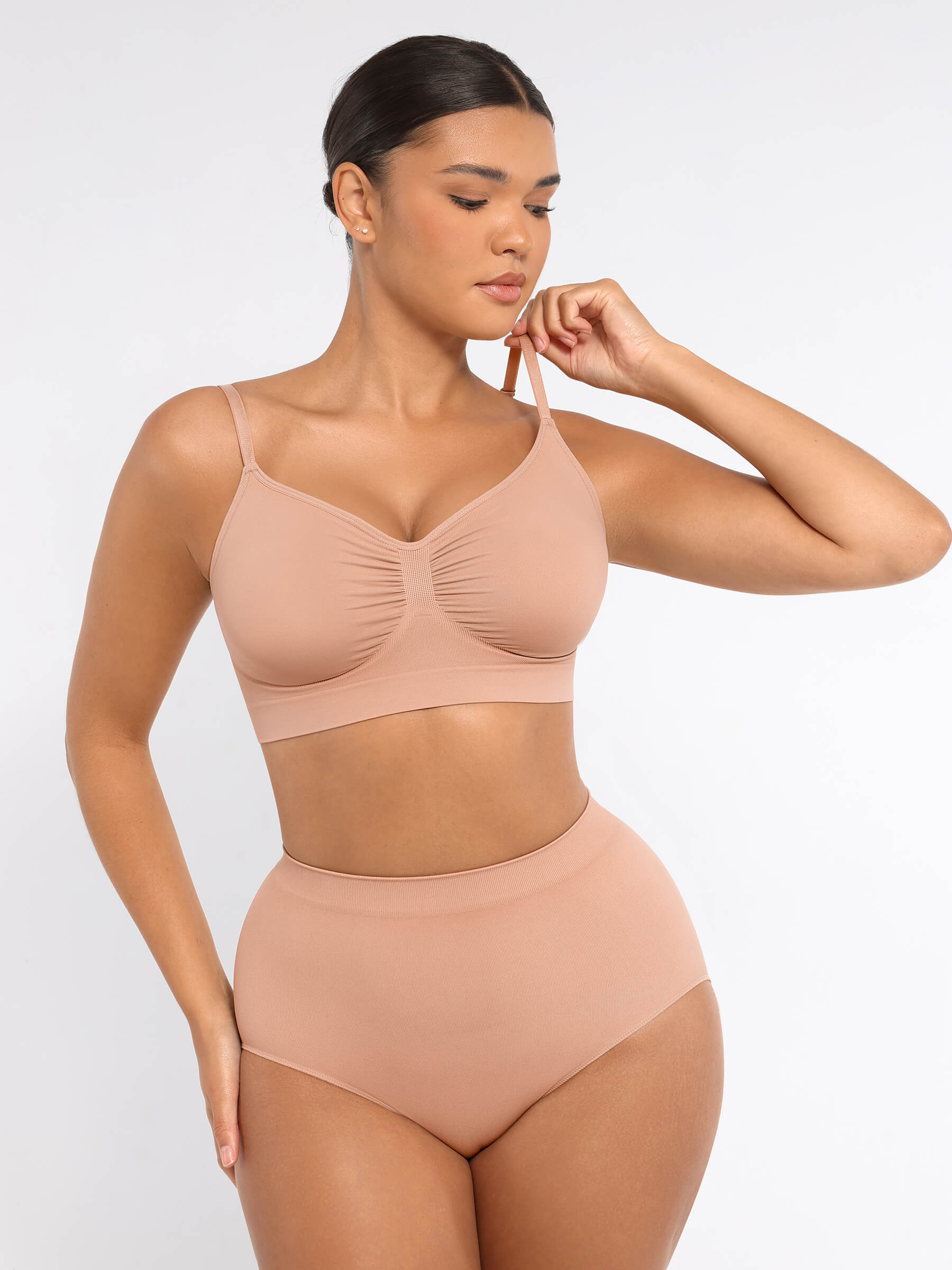 Ensemble MyCurve soutien-gorge sans armatures & culotte gainante taille haute sans coutures