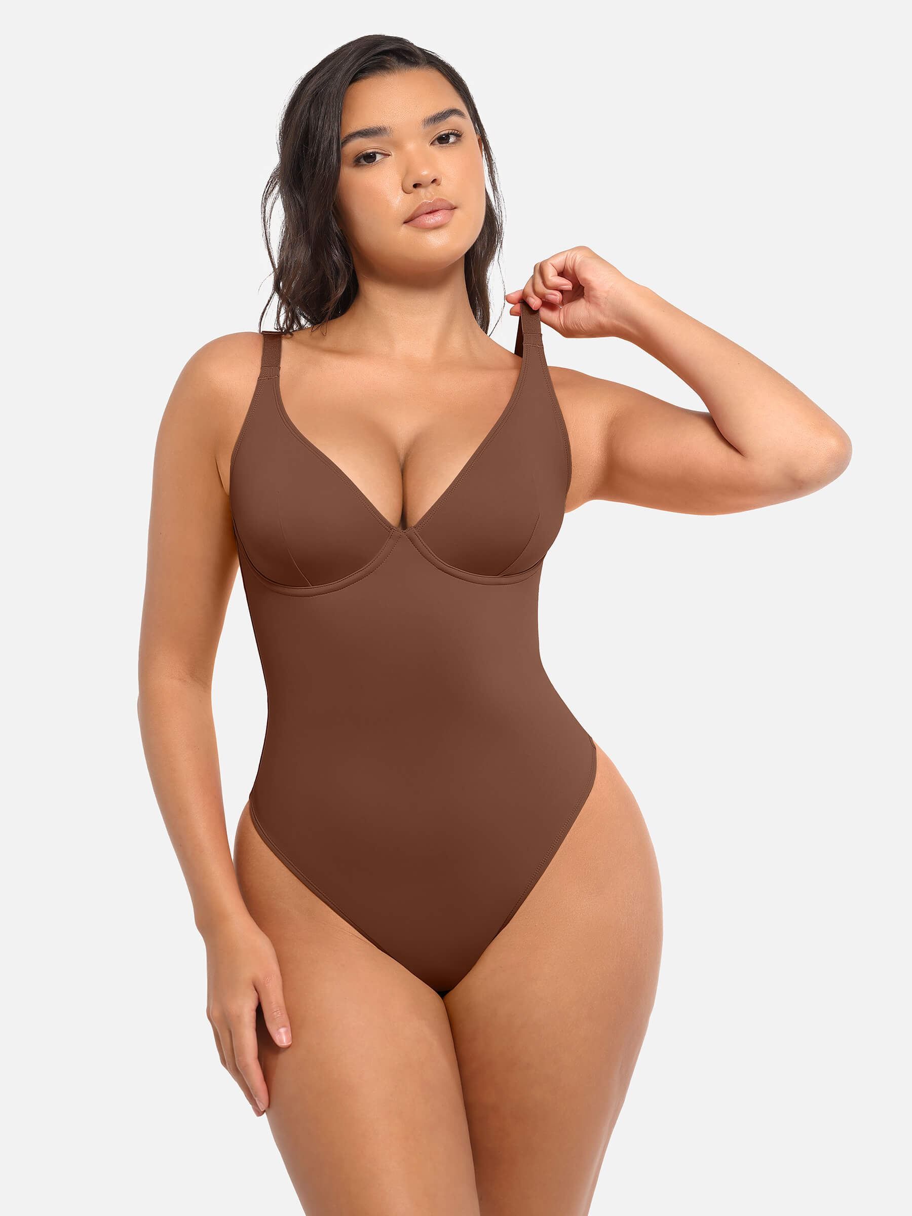 MyCurve Deep V Neck Tummy Control Shapewear Bodysuit