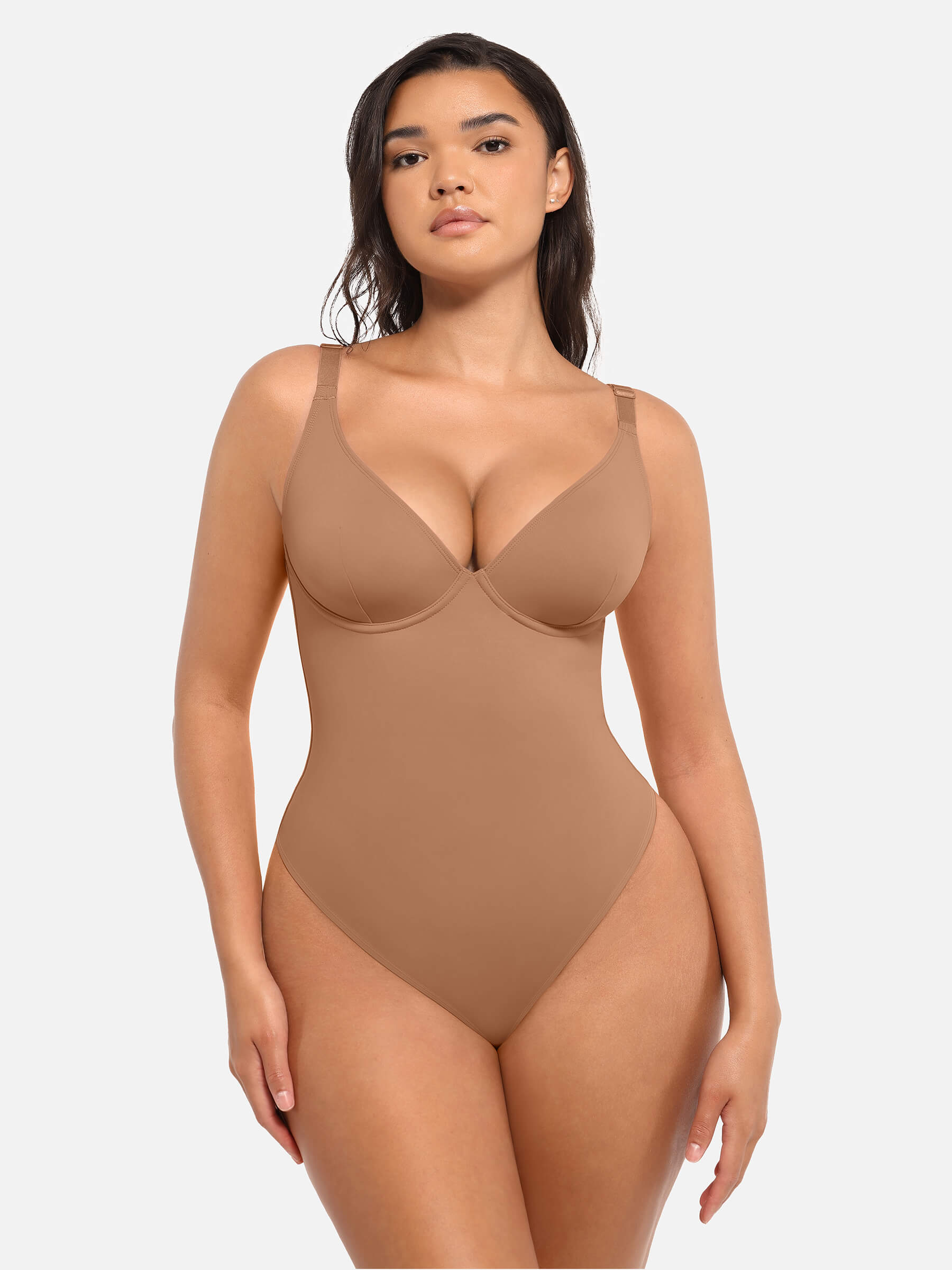 MyCurve Deep V Neck Tummy Control Shapewear Bodysuit