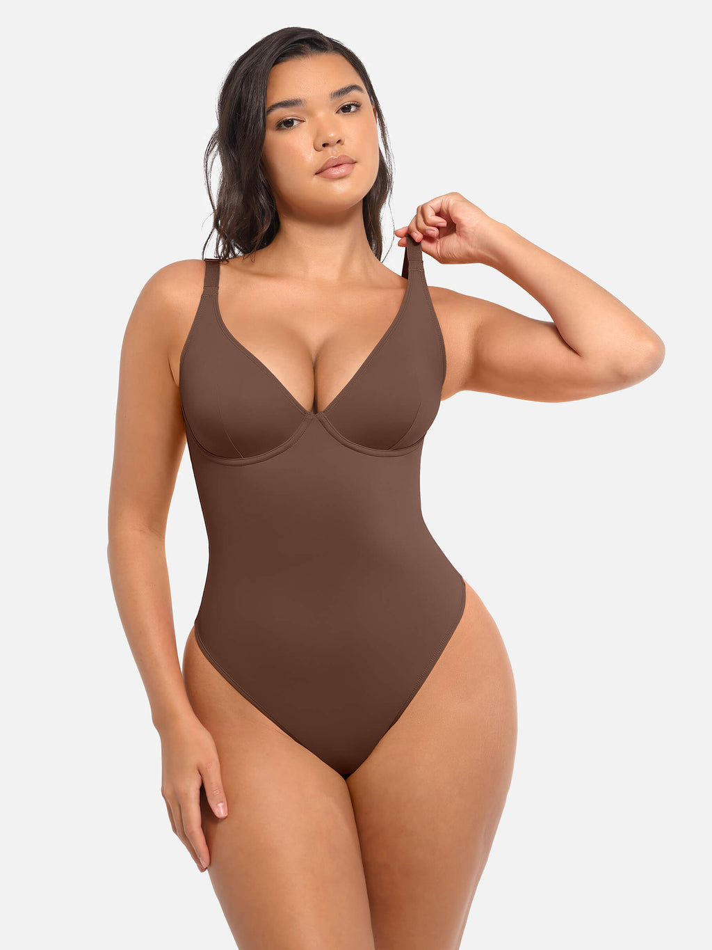 MyCurve Deep V Neck Tummy Control Shapewear Bodysuit