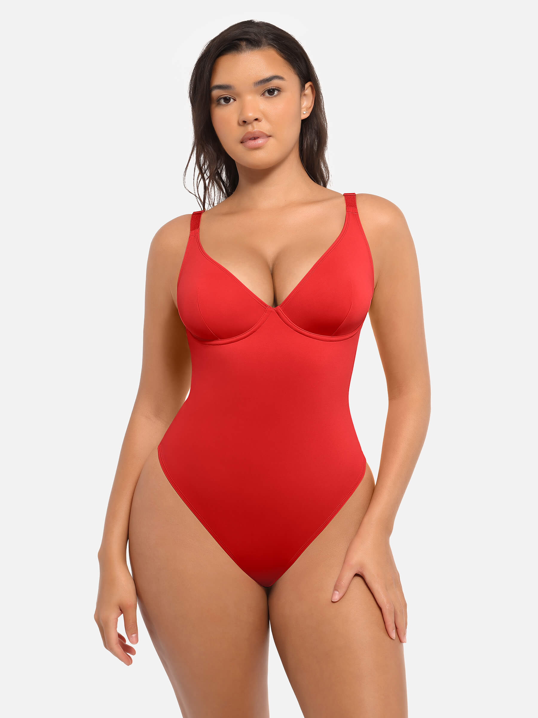 MyCurve Deep V Neck Tummy Control Shapewear Bodysuit