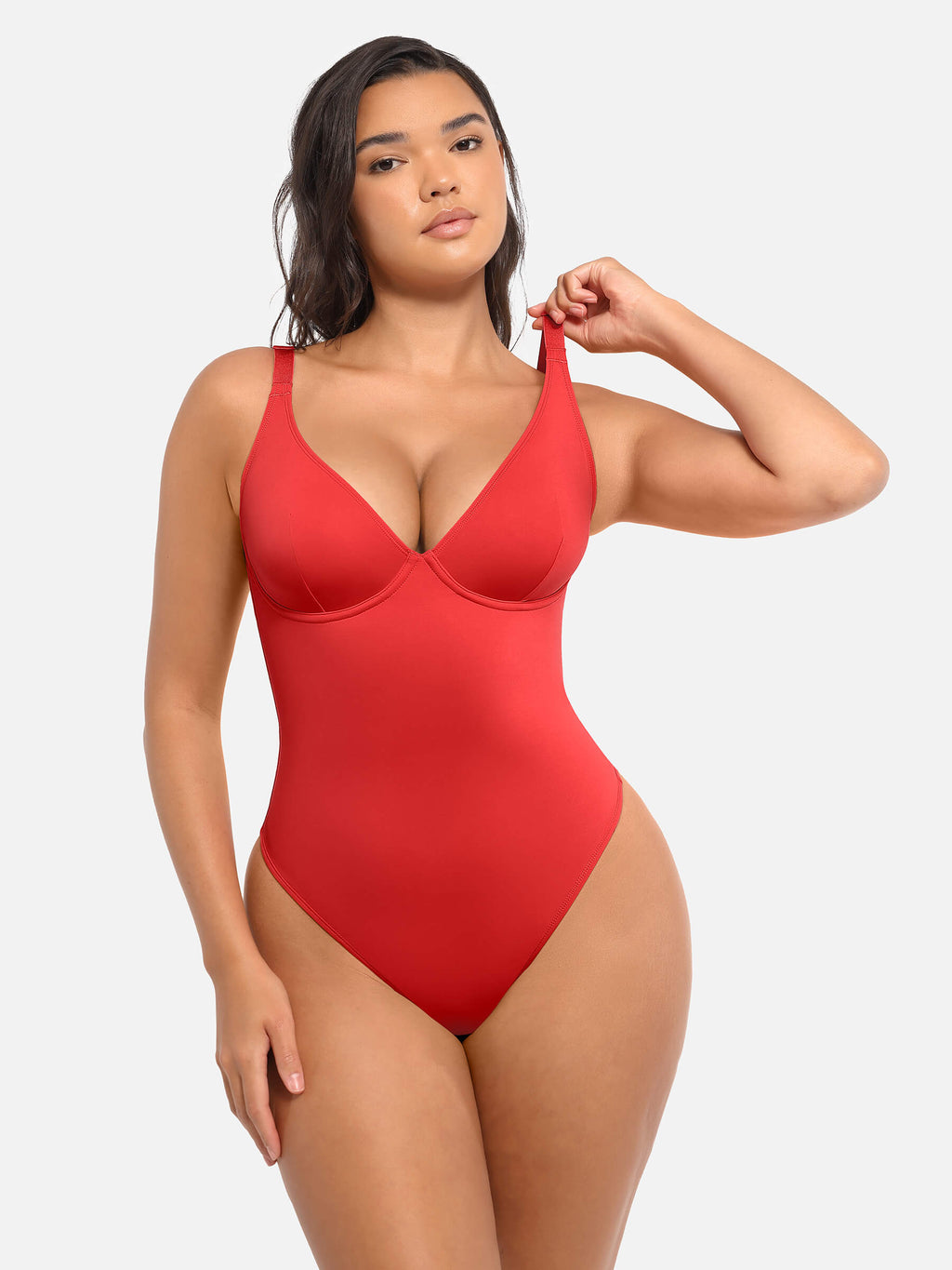 MyCurve Deep V Neck Tummy Control Shapewear Bodysuit