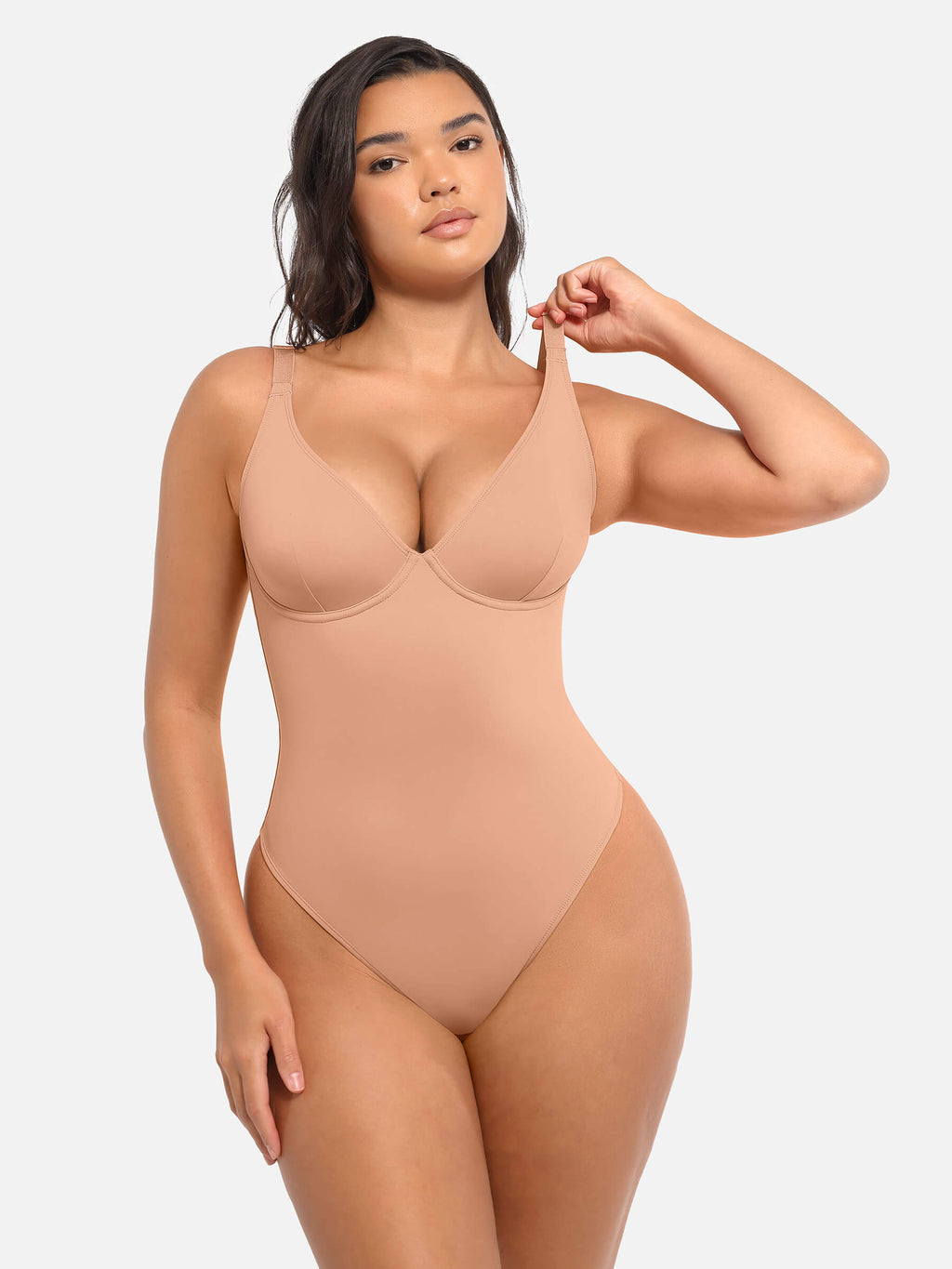 MyCurve Deep V Neck Tummy Control Shapewear Bodysuit