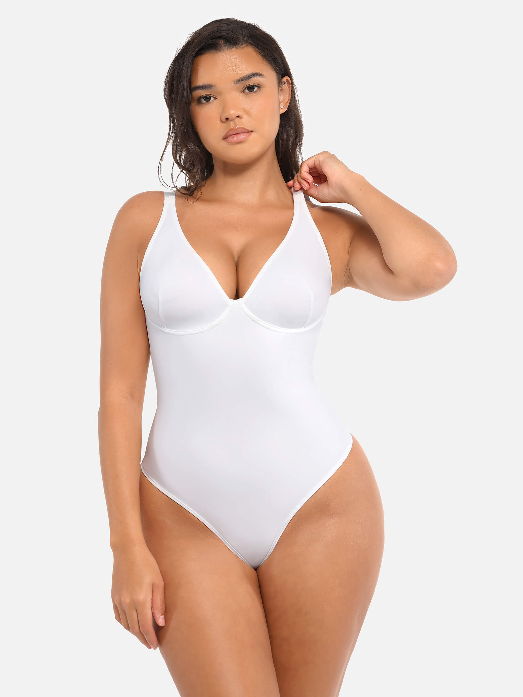 MyCurve Deep V Neck Tummy Control Shapewear Bodysuit