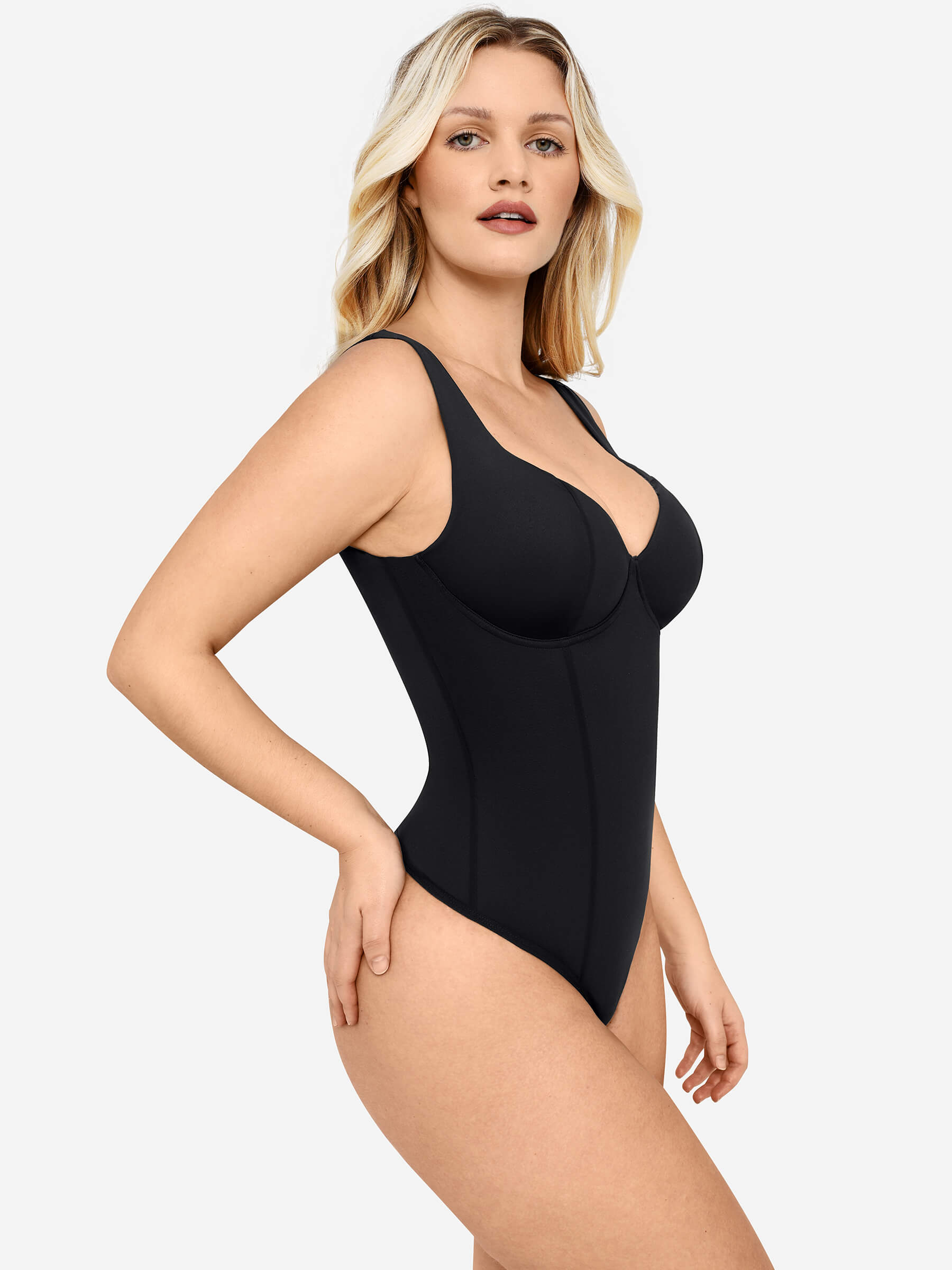 Body de cuerpo entero con tirantes anchos y escote en V MyCurve