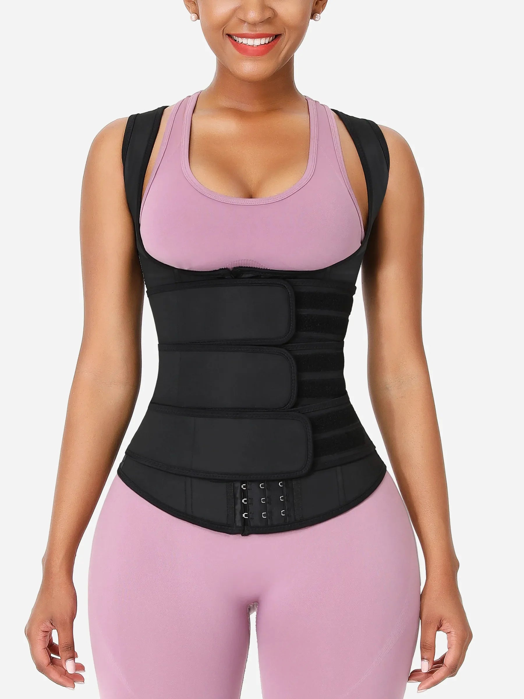 Gaine de sport MyCurve gilet en caoutchouc à triple ceinture pour la taille