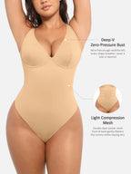 MyCurve Deep V Neck Tummy Control Shapewear Bodysuit