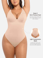 MyCurve Deep V Neck Tummy Control Shapewear Bodysuit