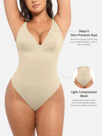 MyCurve Deep V Neck Tummy Control Shapewear Bodysuit