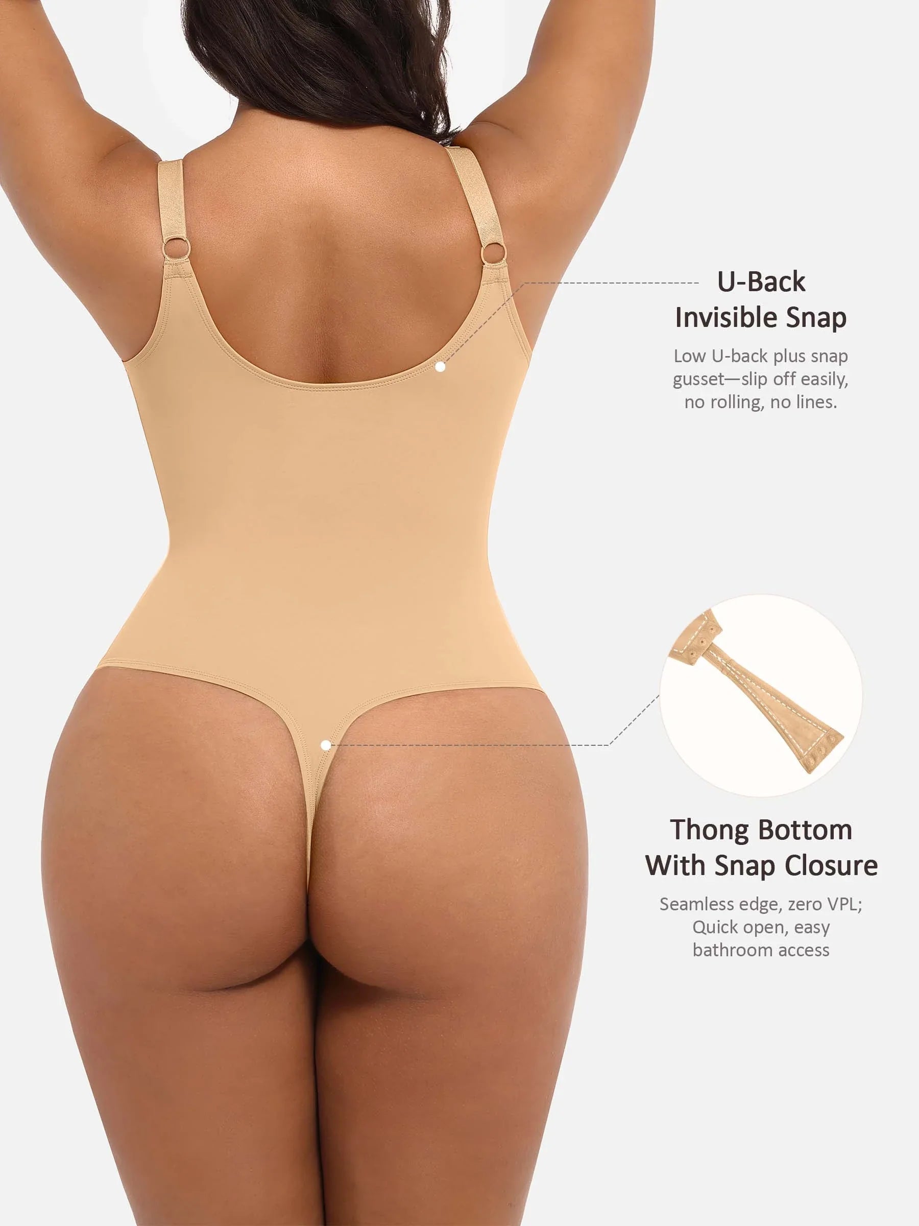 MyCurve Deep V Neck Tummy Control Shapewear Bodysuit