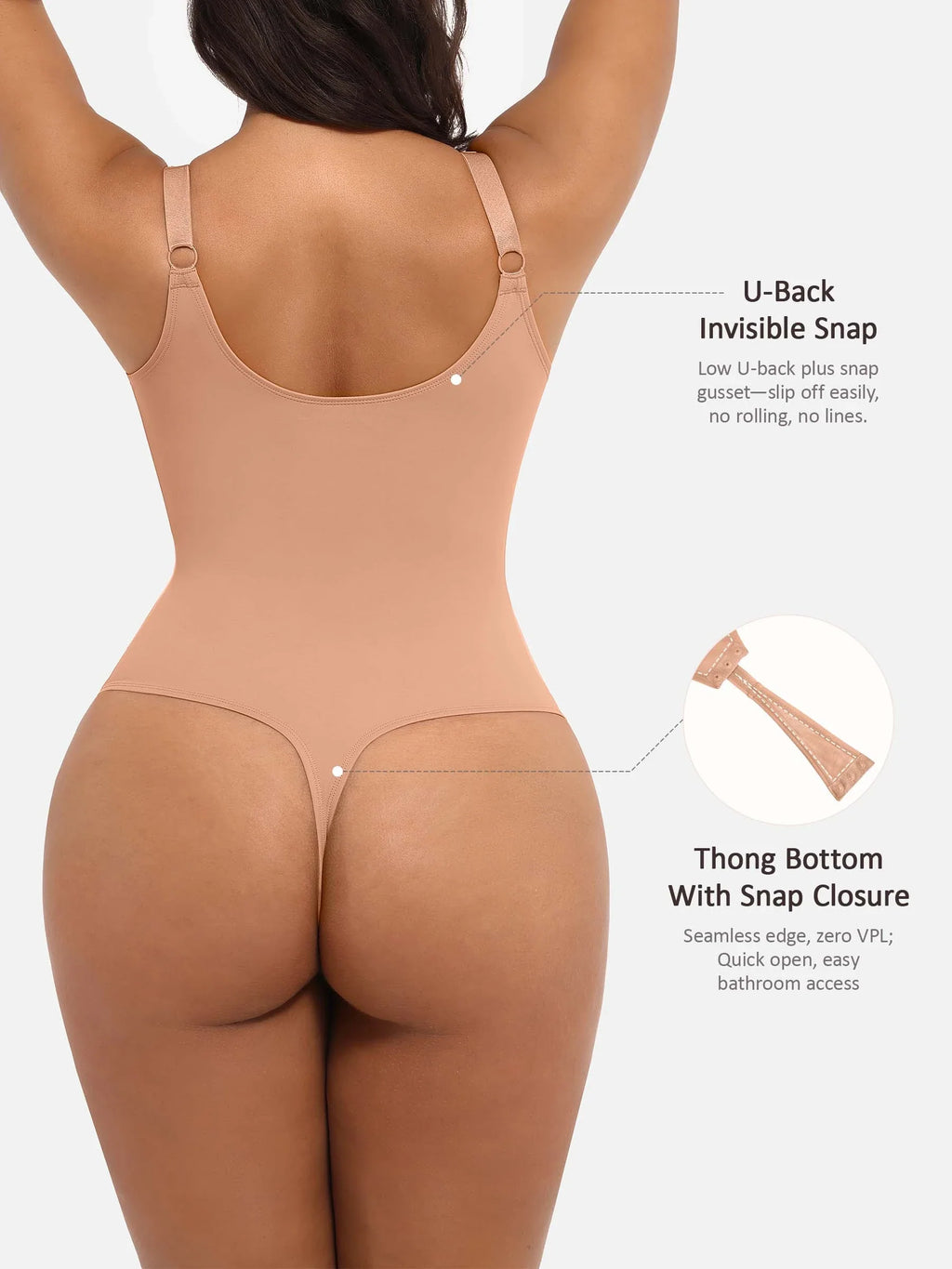 MyCurve Deep V Neck Tummy Control Shapewear Bodysuit