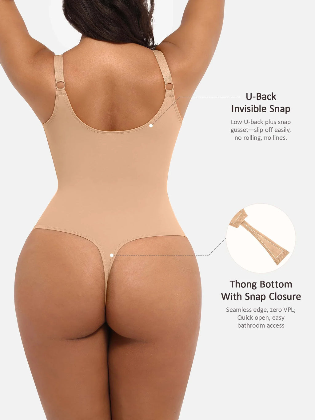 MyCurve Deep V Neck Tummy Control Shapewear Bodysuit