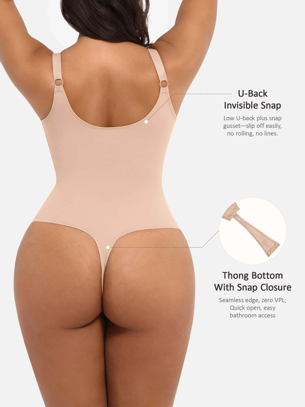 MyCurve Deep V Neck Tummy Control Shapewear Bodysuit