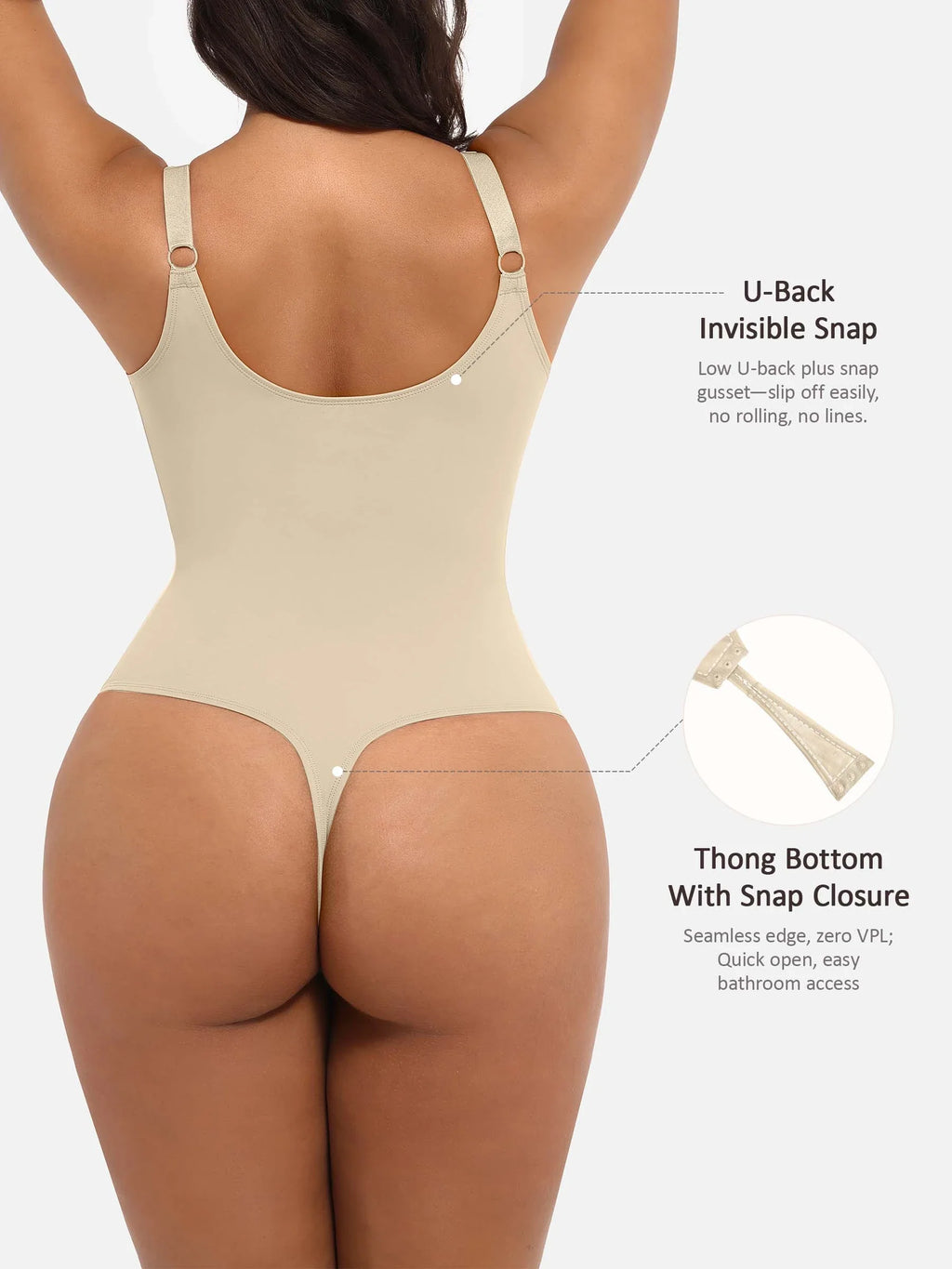 MyCurve Deep V Neck Tummy Control Shapewear Bodysuit