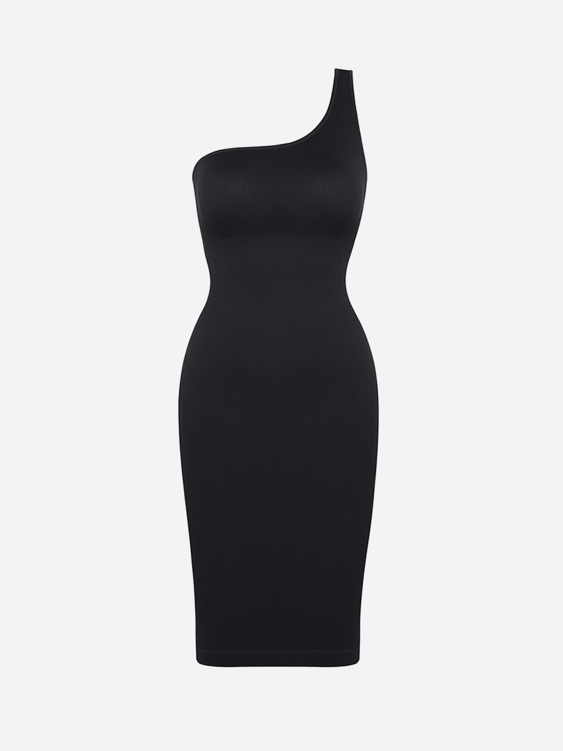 MyCurve One-Shoulder Shaper Dress with Built-In Bra