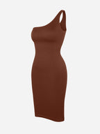 MyCurve One-Shoulder Shaper Dress with Built-In Bra