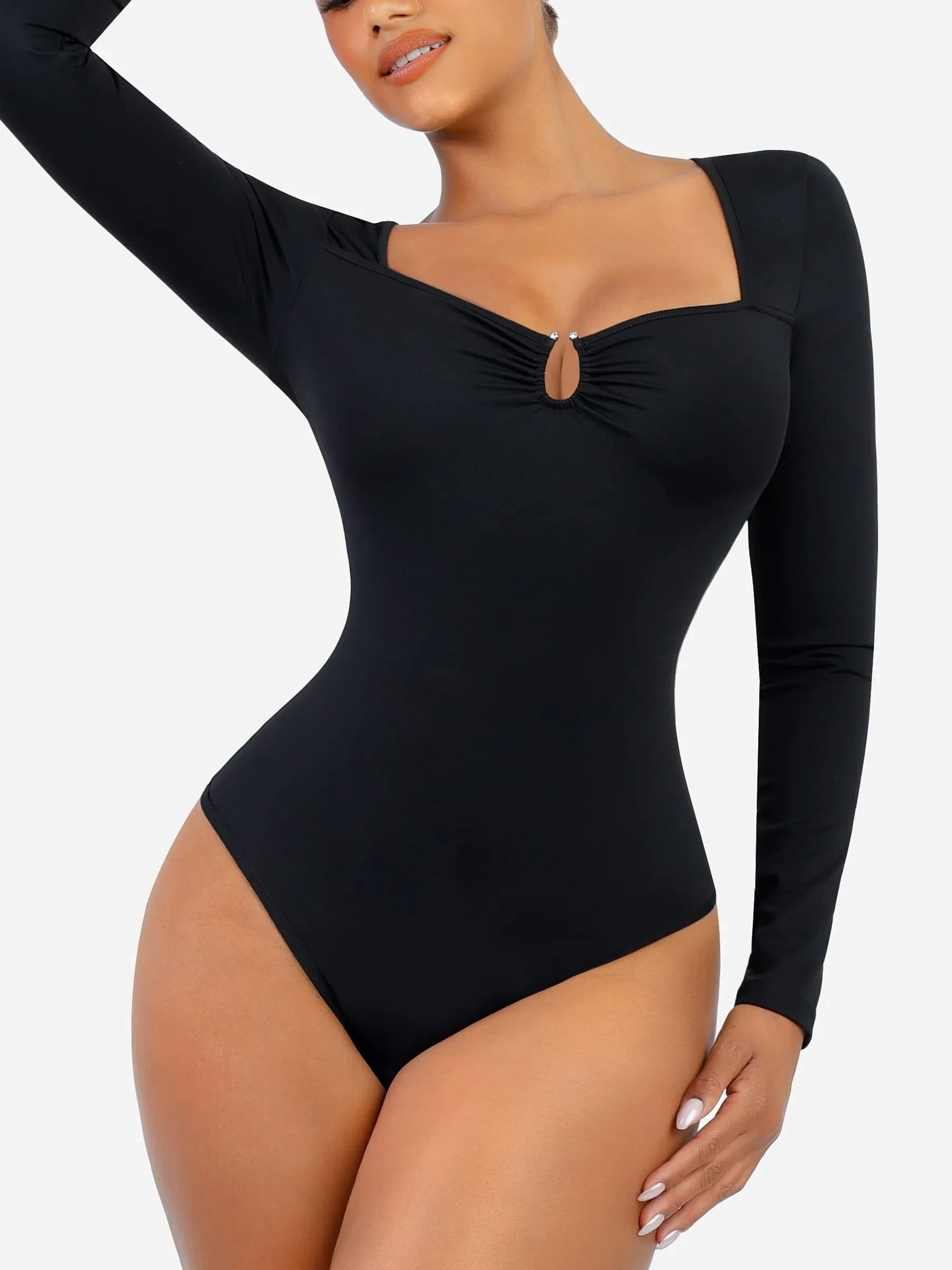 MyCurve Slimming Long-Sleeve Shapewear Bodysuit