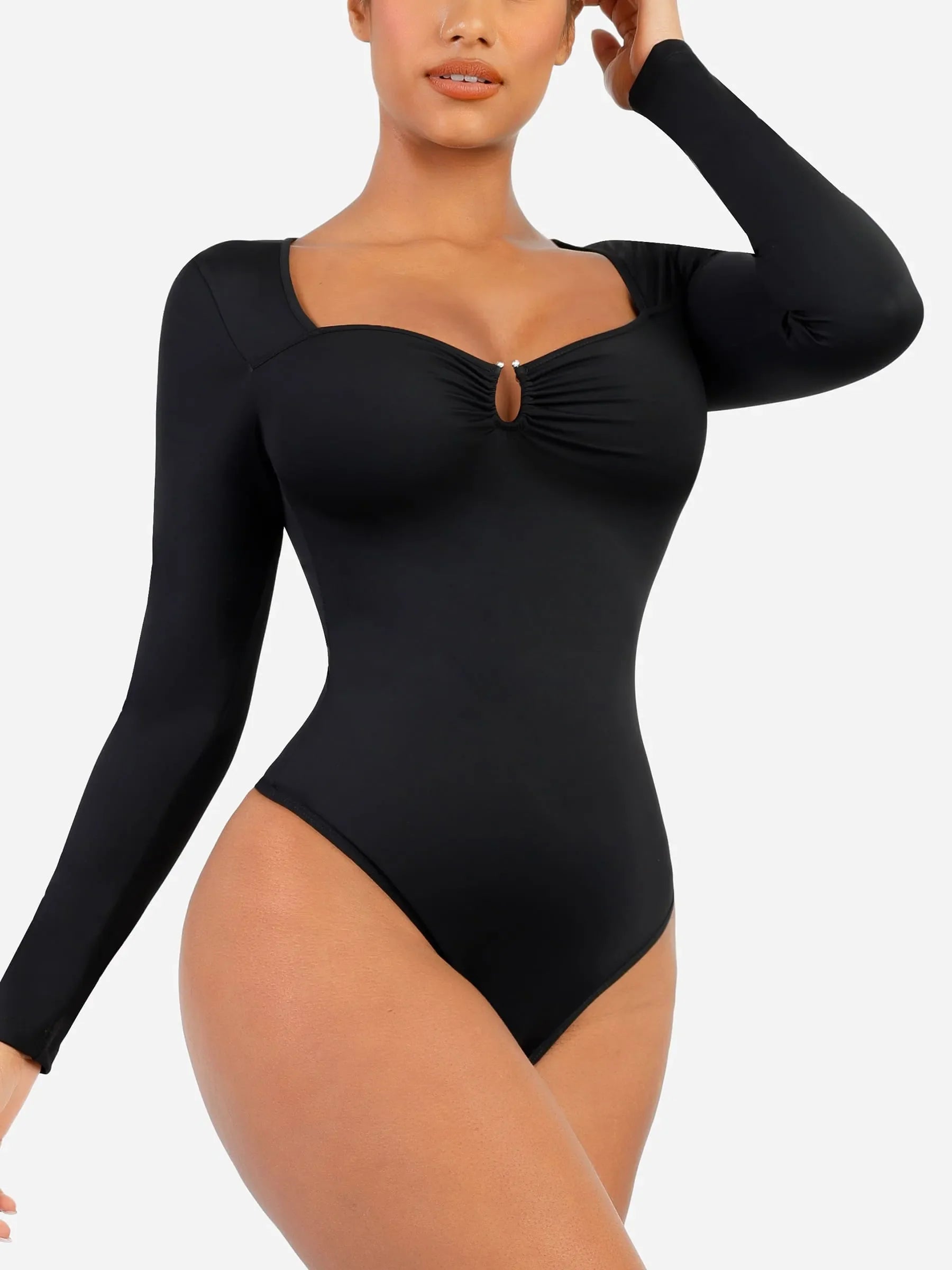 MyCurve Slimming Long-Sleeve Shapewear Bodysuit