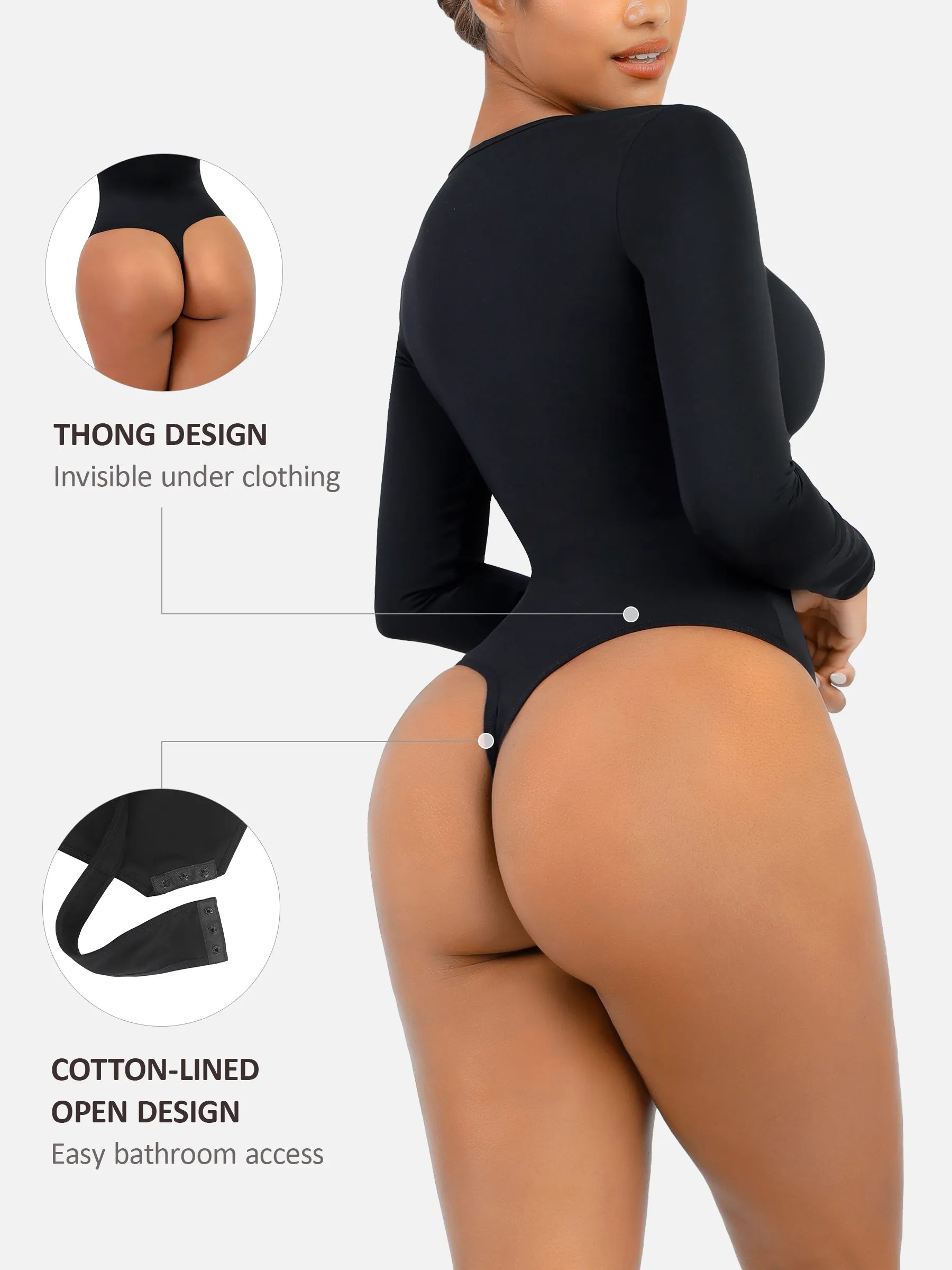 MyCurve Slimming Long-Sleeve Shapewear Bodysuit