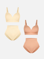 Ensemble MyCurve soutien-gorge push-up sans armatures & culotte gainante taille haute sans coutures