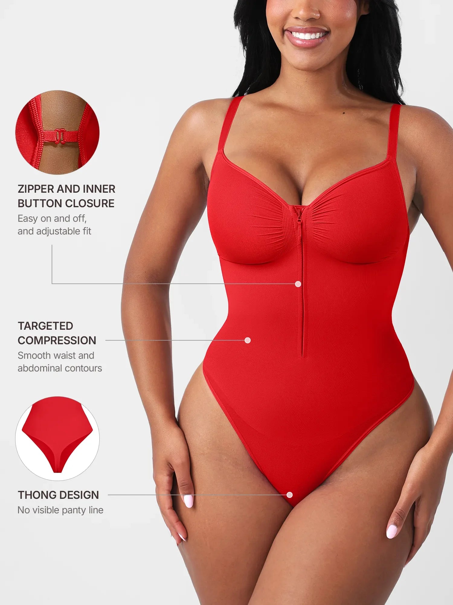 MyCurve Seamless Tummy Control Zipper Bodysuit