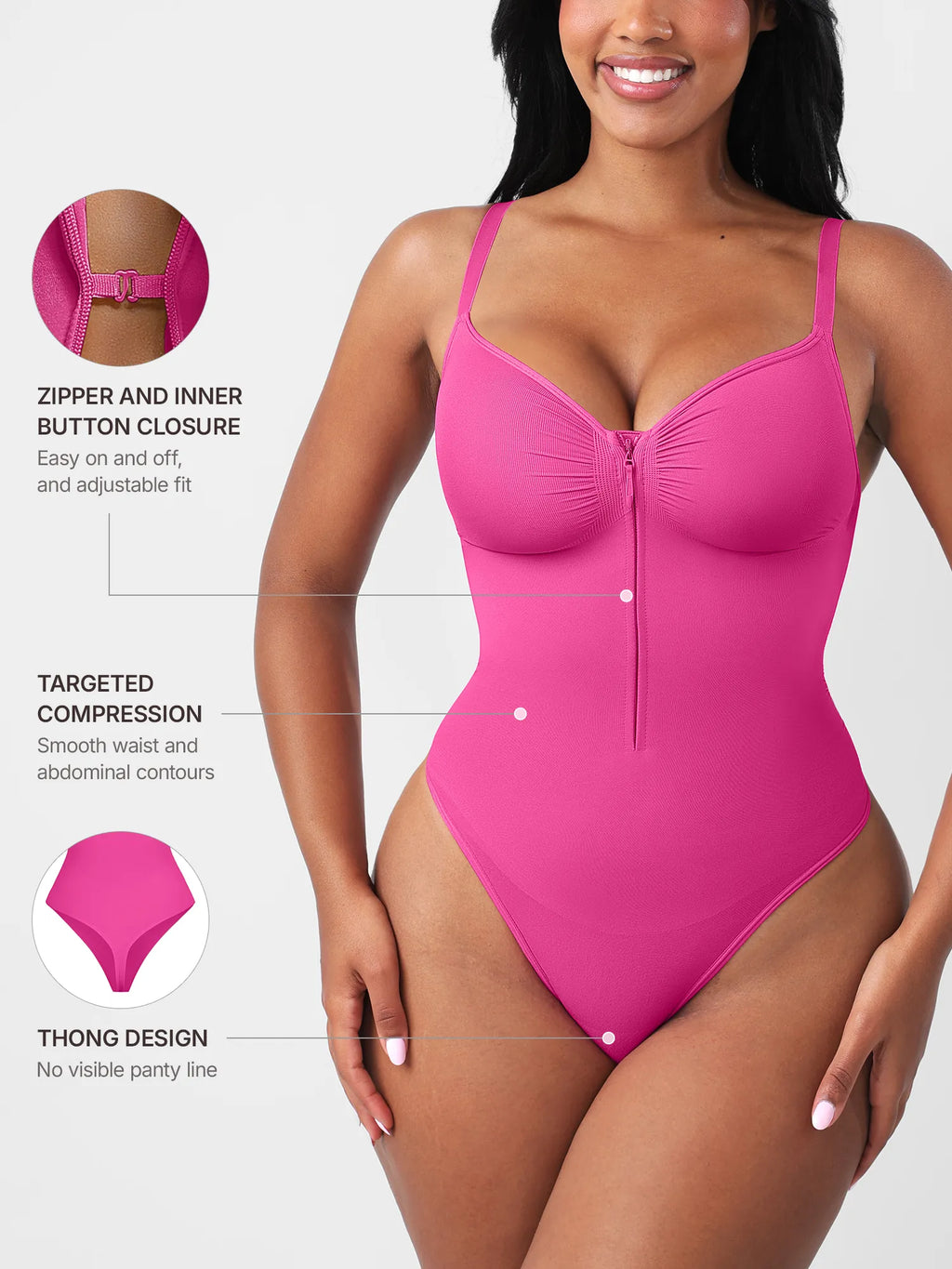 MyCurve Seamless Tummy Control Zipper Bodysuit