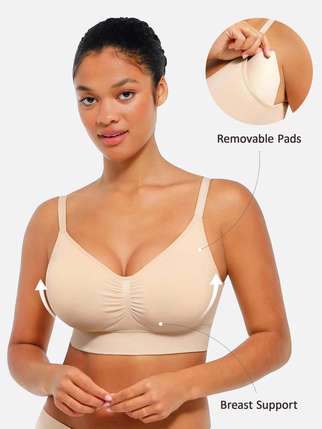 Conjunto de sujetador MyCurve Seamless Everyday con relleno suave incorporado