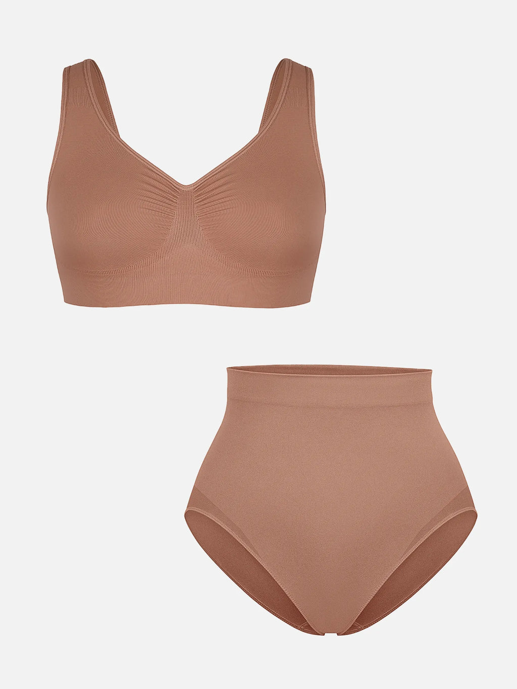 Conjunto de sujetador de tirantes anchos sin costuras y braguita moldeadora de abdomen sin costuras MyCurve