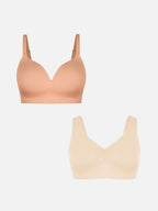 Sujetador MyCurve con tirantes anchos sin aros + sujetador push-up sin costuras