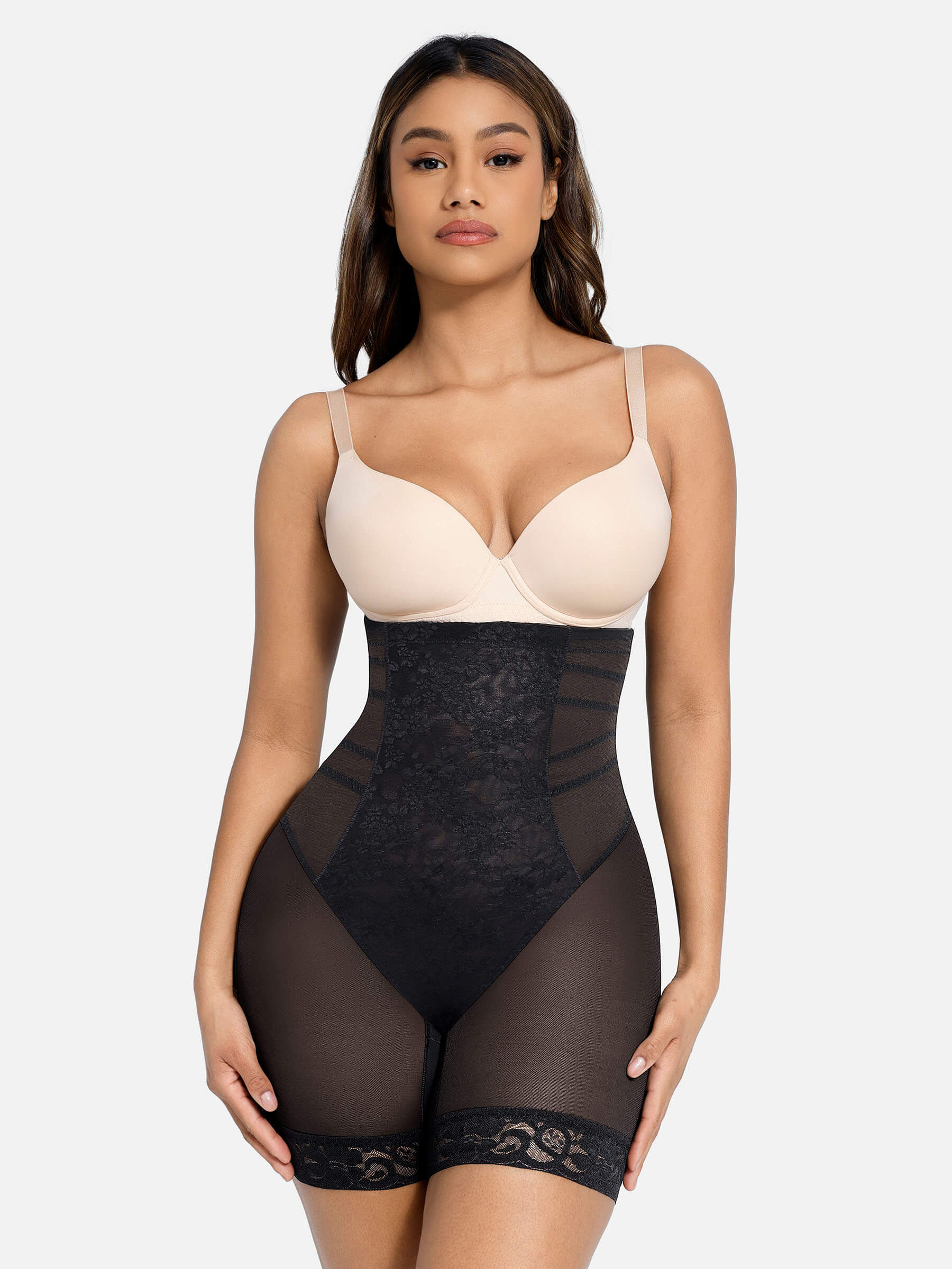 MyCurve Patterned Lace Breathable Shapewear Shorts