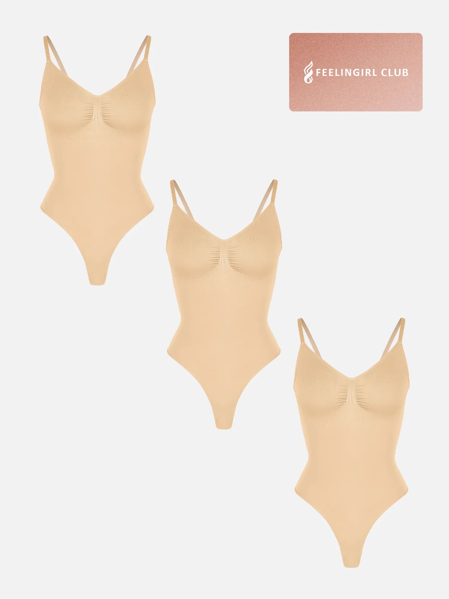 MyCurve 3-Pack Tummy Control Seamless Bodysuit Bundle