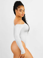 MyCurve Long-sleeved bodysuit with one shoulder covered