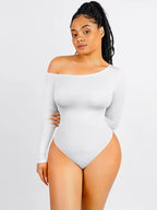 MyCurve Long-sleeved bodysuit with one shoulder covered