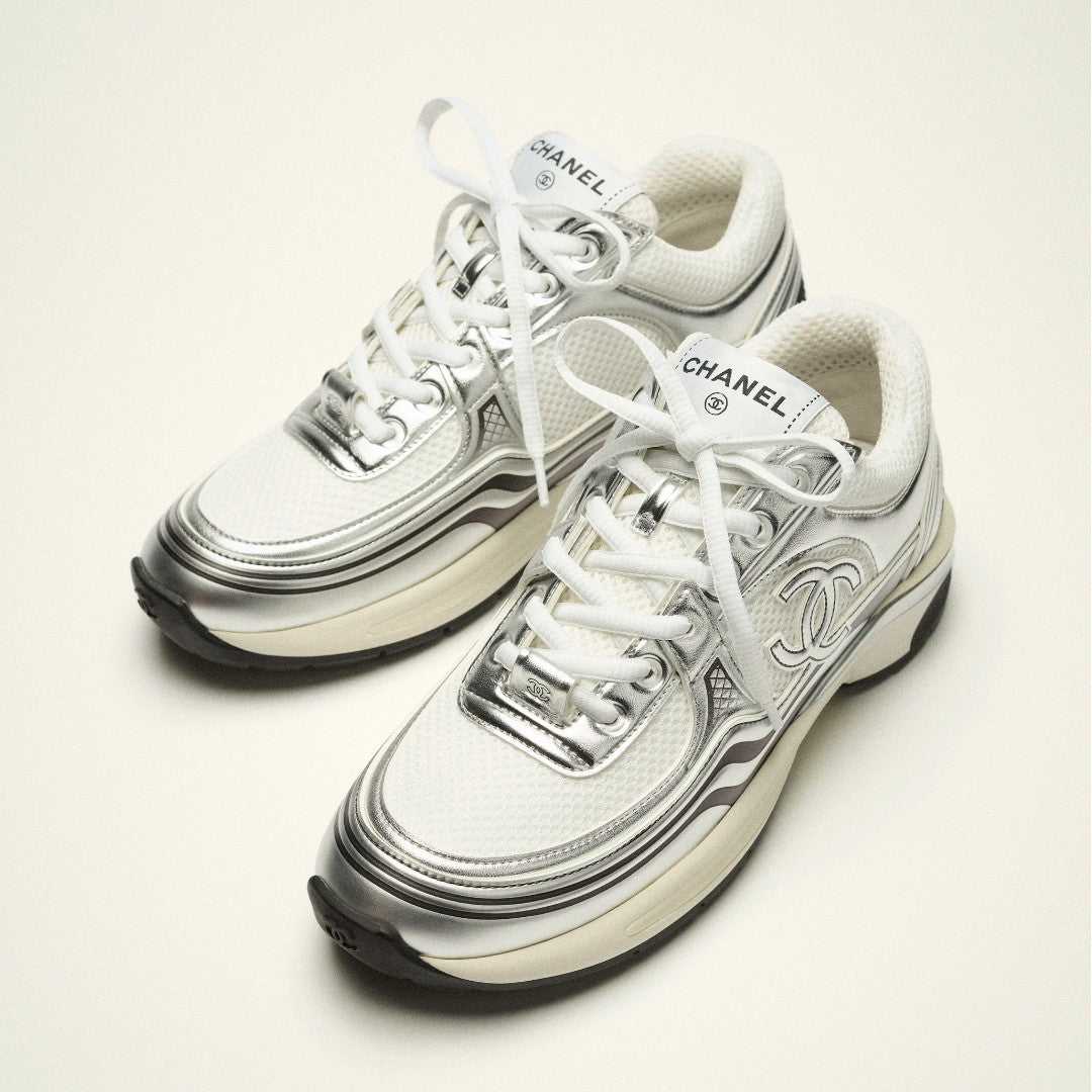 Chanel Silver Trainer