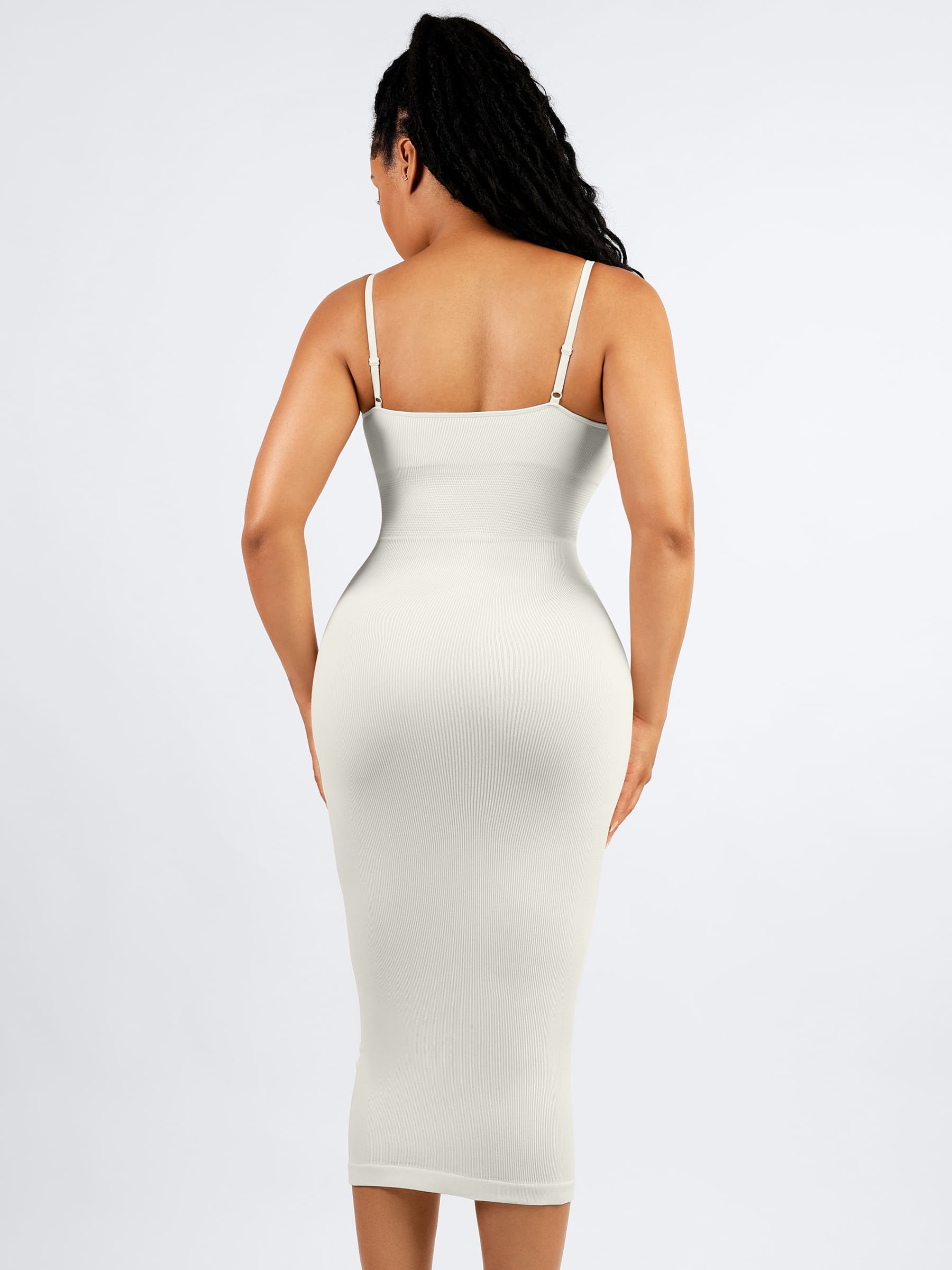 MyCurve Seamless Shaping Slip Dress with Built-In Bra and Adjustable Straps
