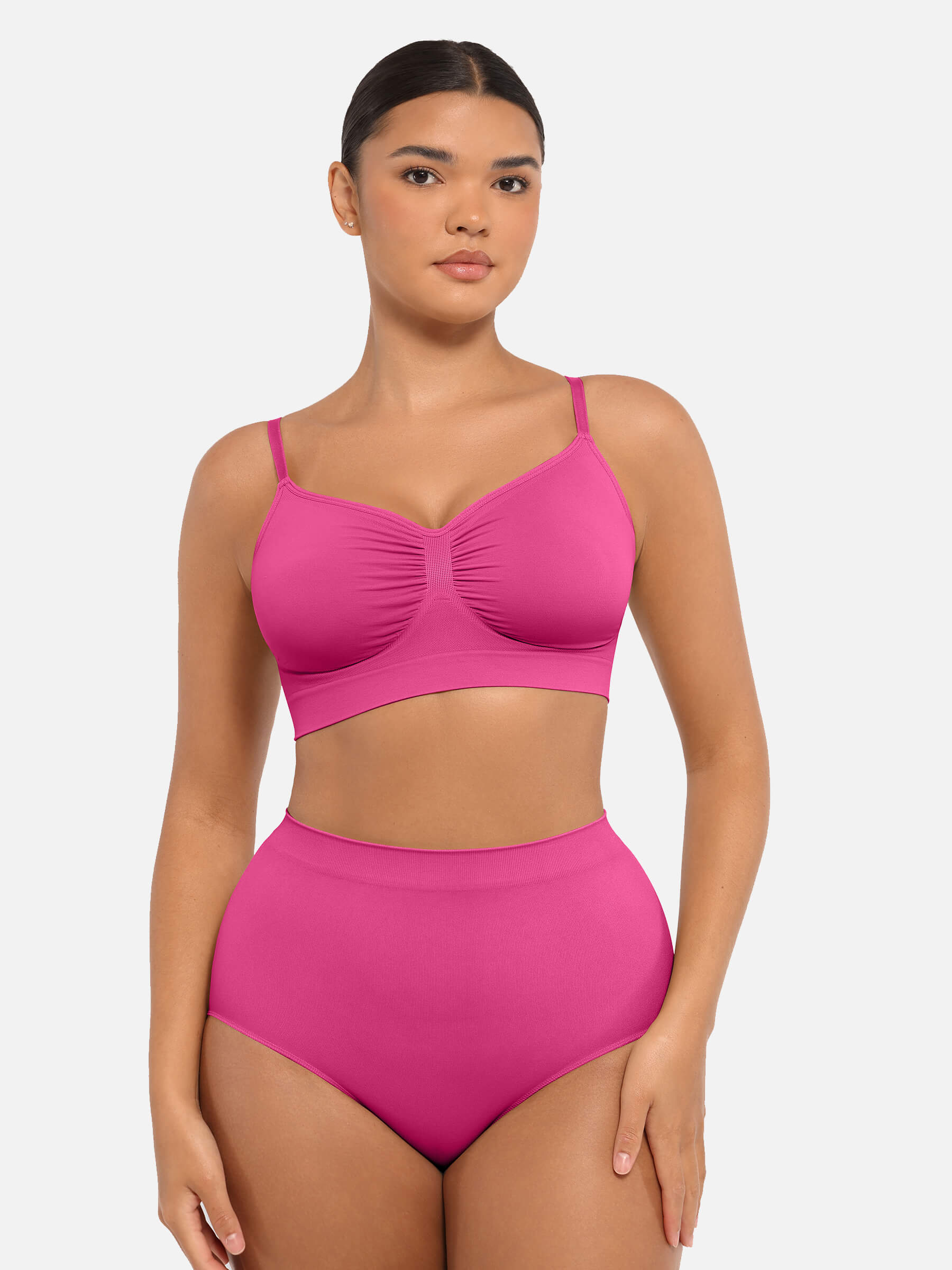 Conjunto de sujetador sin aros y braguita sin costuras con control de abdomen MyCurve