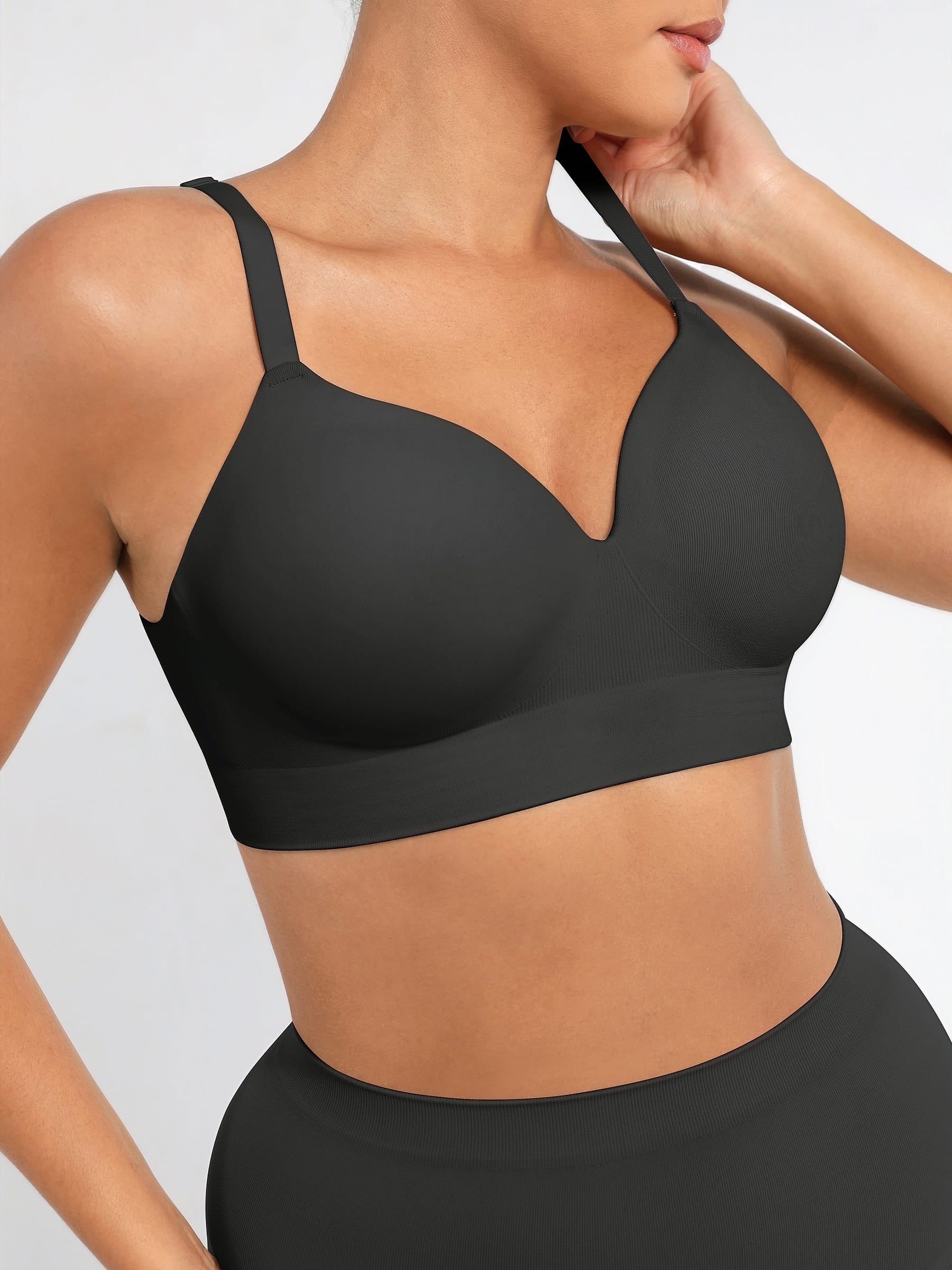 Conjunto de sujetador push-up inalámbrico y braguita sin costuras con control de abdomen MyCurve