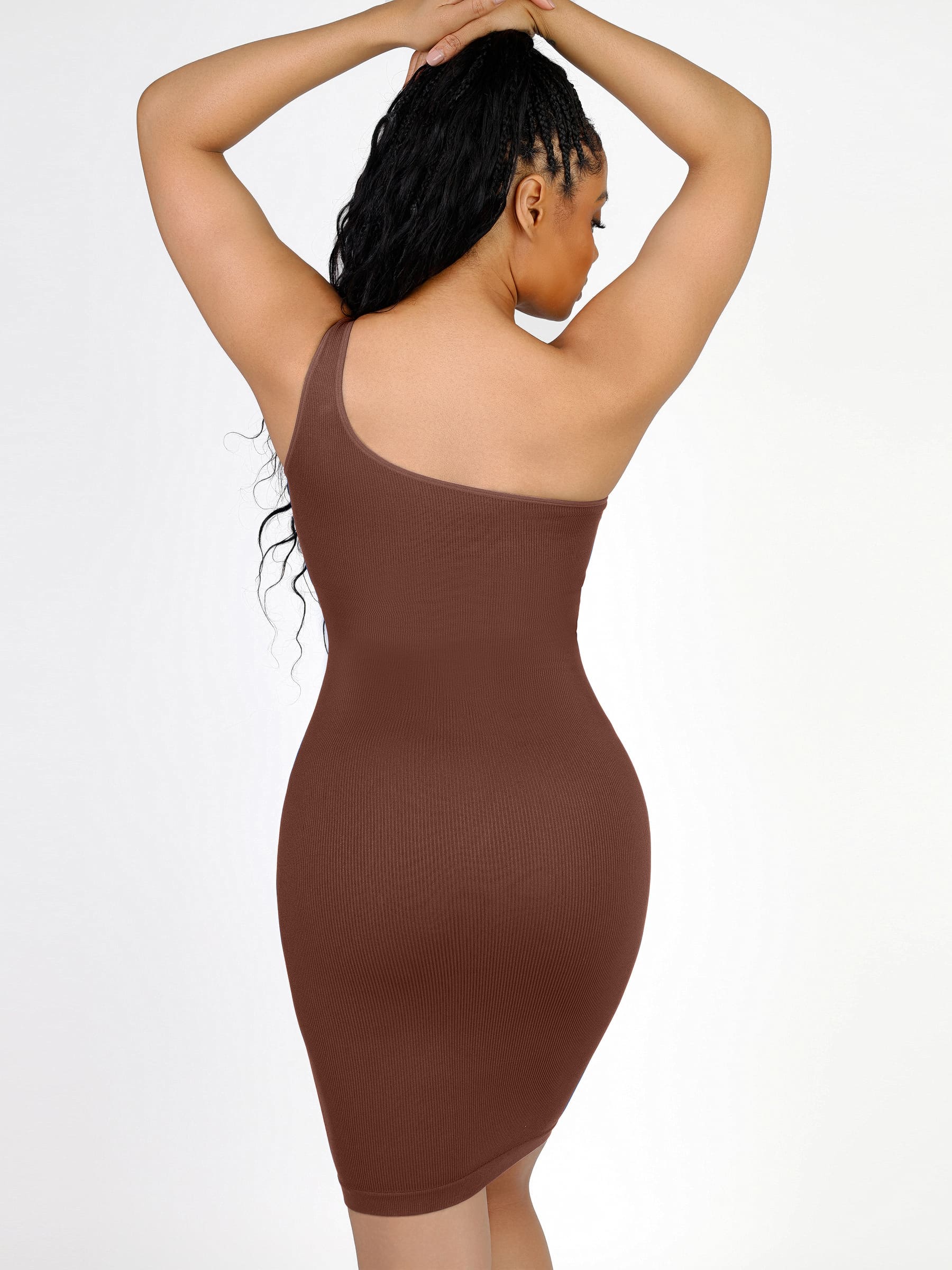 MyCurve One-Shoulder Shaper Dress with Built-In Bra