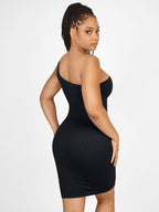 MyCurve One-Shoulder Shaper Dress with Built-In Bra