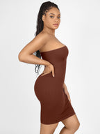 MyCurve One-Shoulder Shaper Dress with Built-In Bra