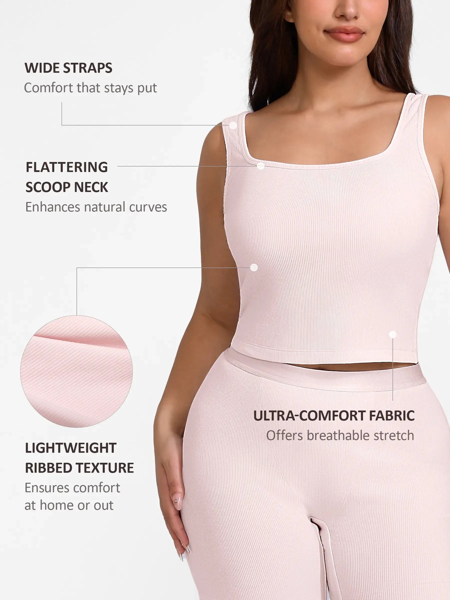 MyCurve Breathable Ribbed Sleeveless Tank Top